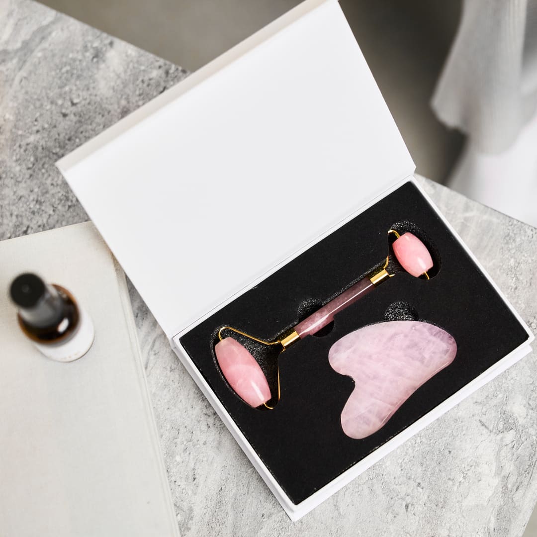 Gua Sha-sett + Vitamin F-olje