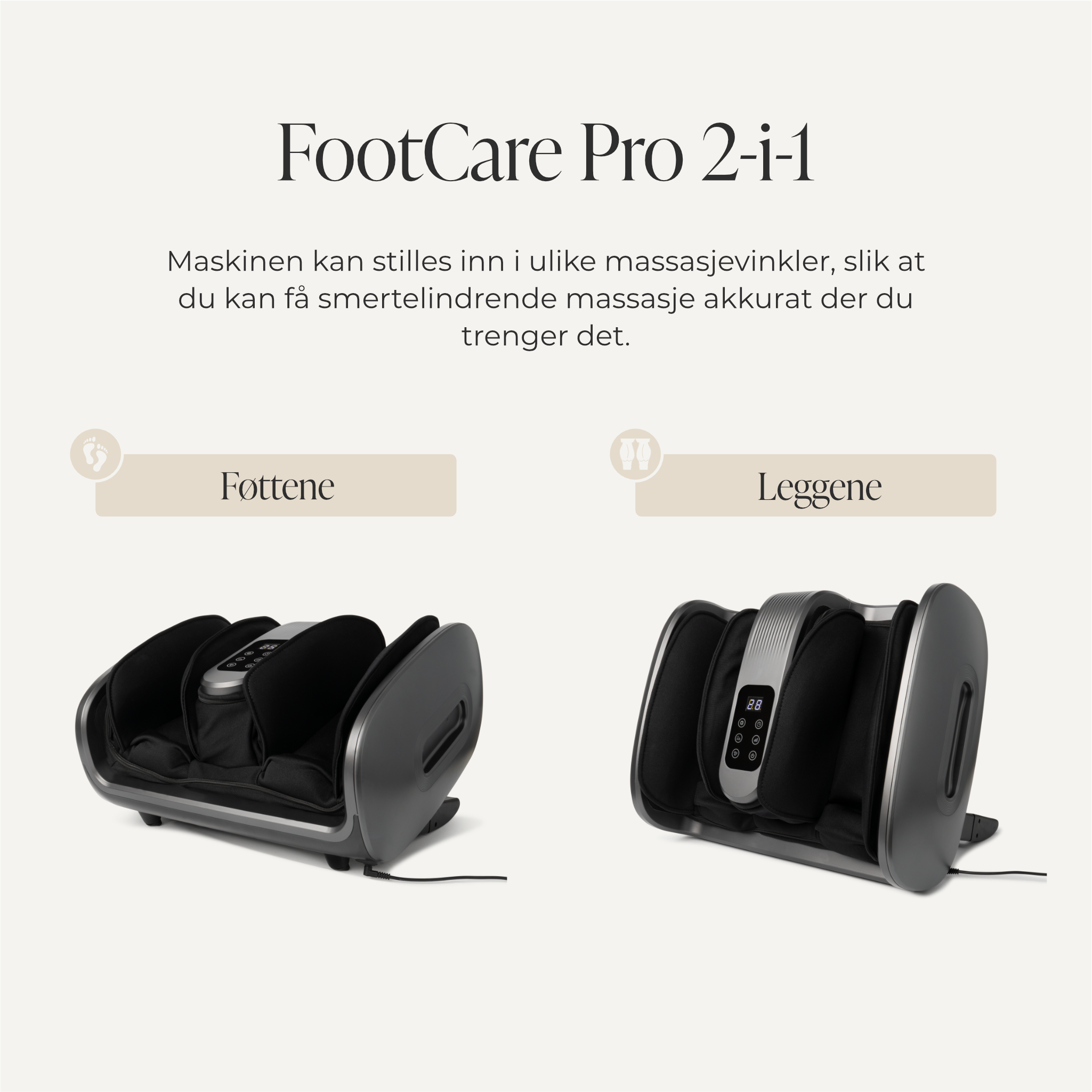 Comforth FootCare Pro 2-i-1 legg- og fotmassasje apparat