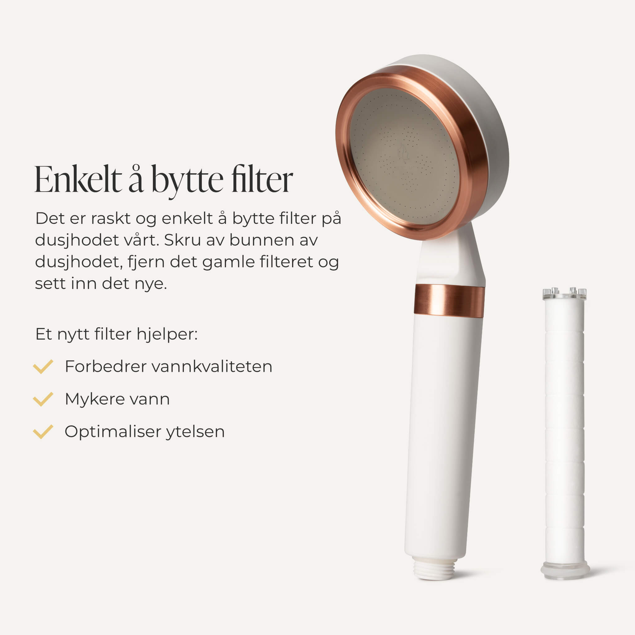 Comforth Dusjhode – Kalkfiltrerende filter