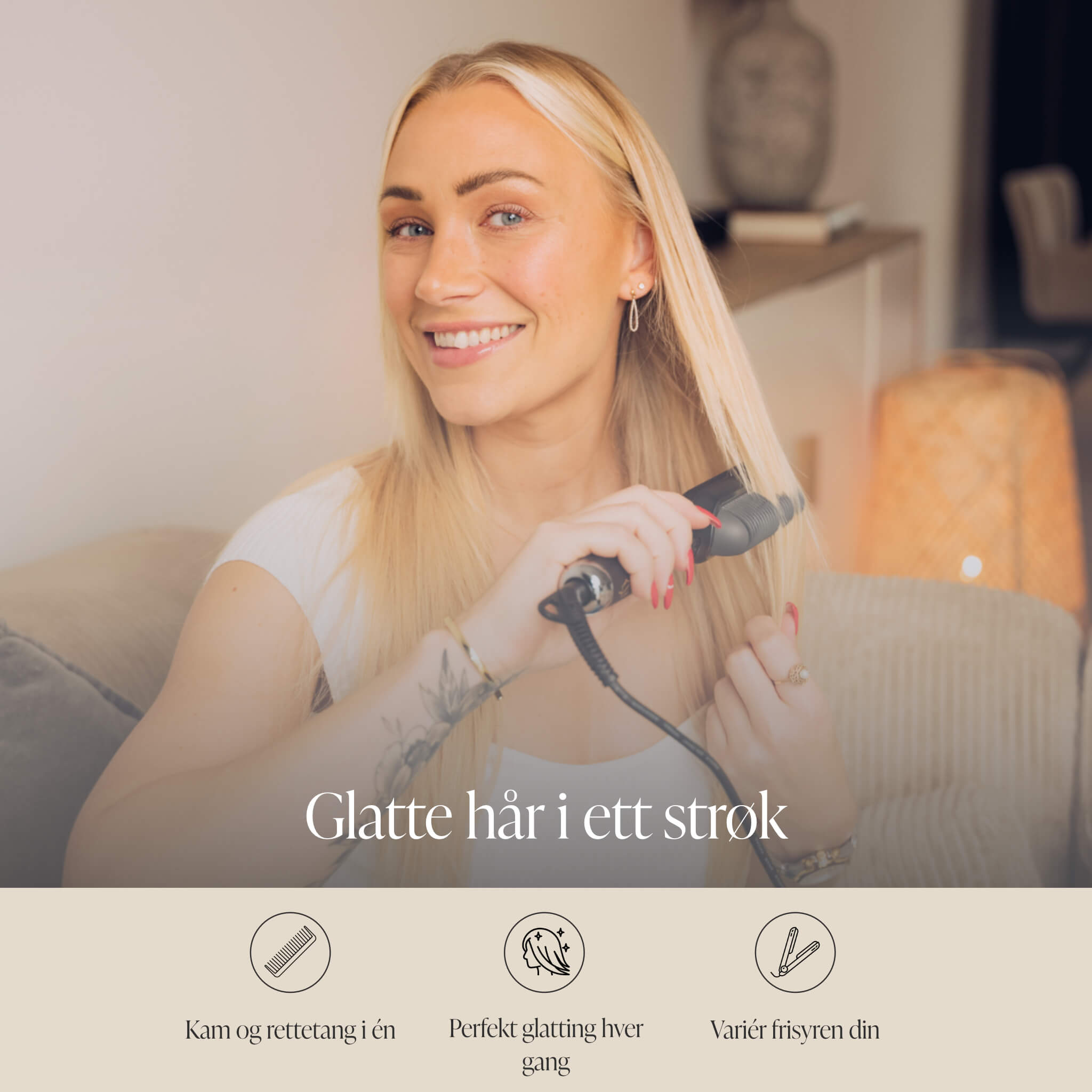 Comforth Smoothing Brush - 2-i-1 Kam og Glattebørste