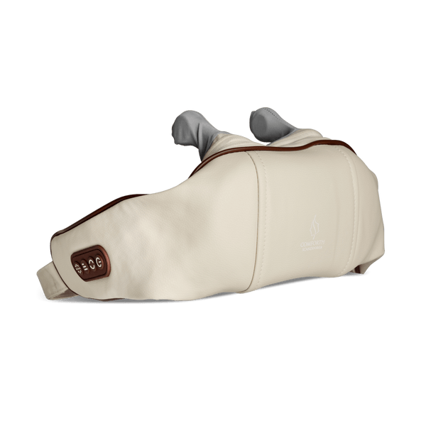 Comforth NeckCare nakkemassasjeapparat shiatsu knaing 4 massasjeballer varme 37-40°C justerbar stropp USB-C 70 min batteri kremhvit